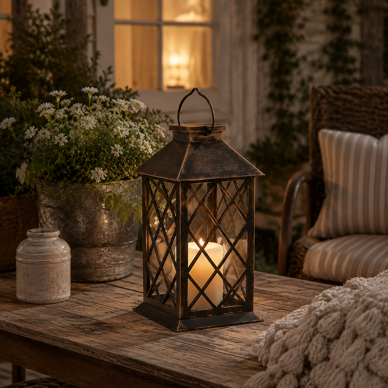 Windproof Metal Candle Lantern