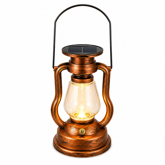 Vintage Solar Lantern-Classic Kerosene-Lamp Look