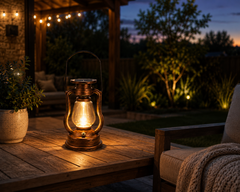 Vintage Solar Lantern-Classic Kerosene-Lamp Look