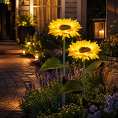 Solar Sunflower Garden Stake Light-Warm Bloom Glow for Pathways & Garden Beds