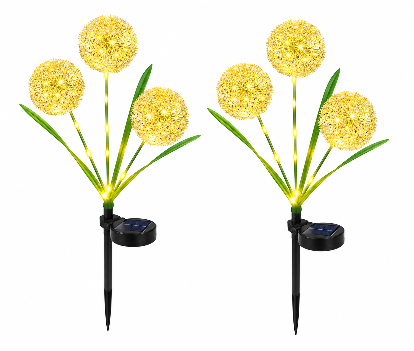 Solar Dandelion Cluster Stake Light-Sparkling Garden Glow, 75 cm Tall