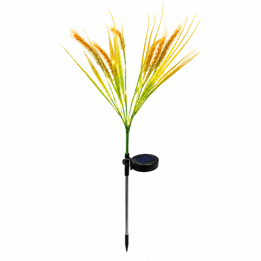 Solar Wheat Stake Light-Warm Golden Grass Glow