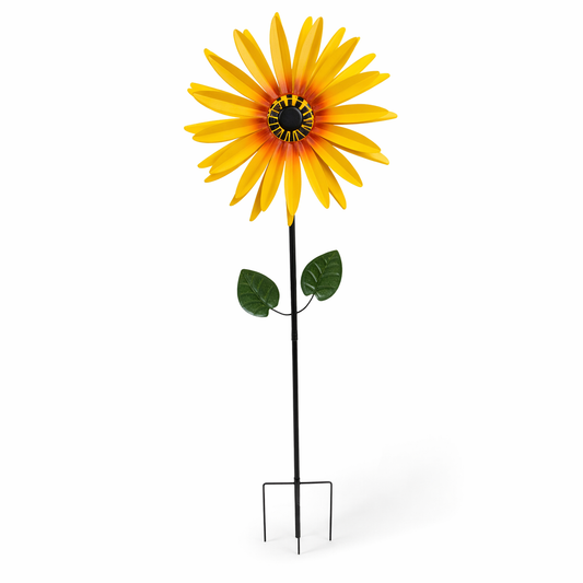 Sunflower Garden Wind Spinner-Tall Metal Yard Accent Stake