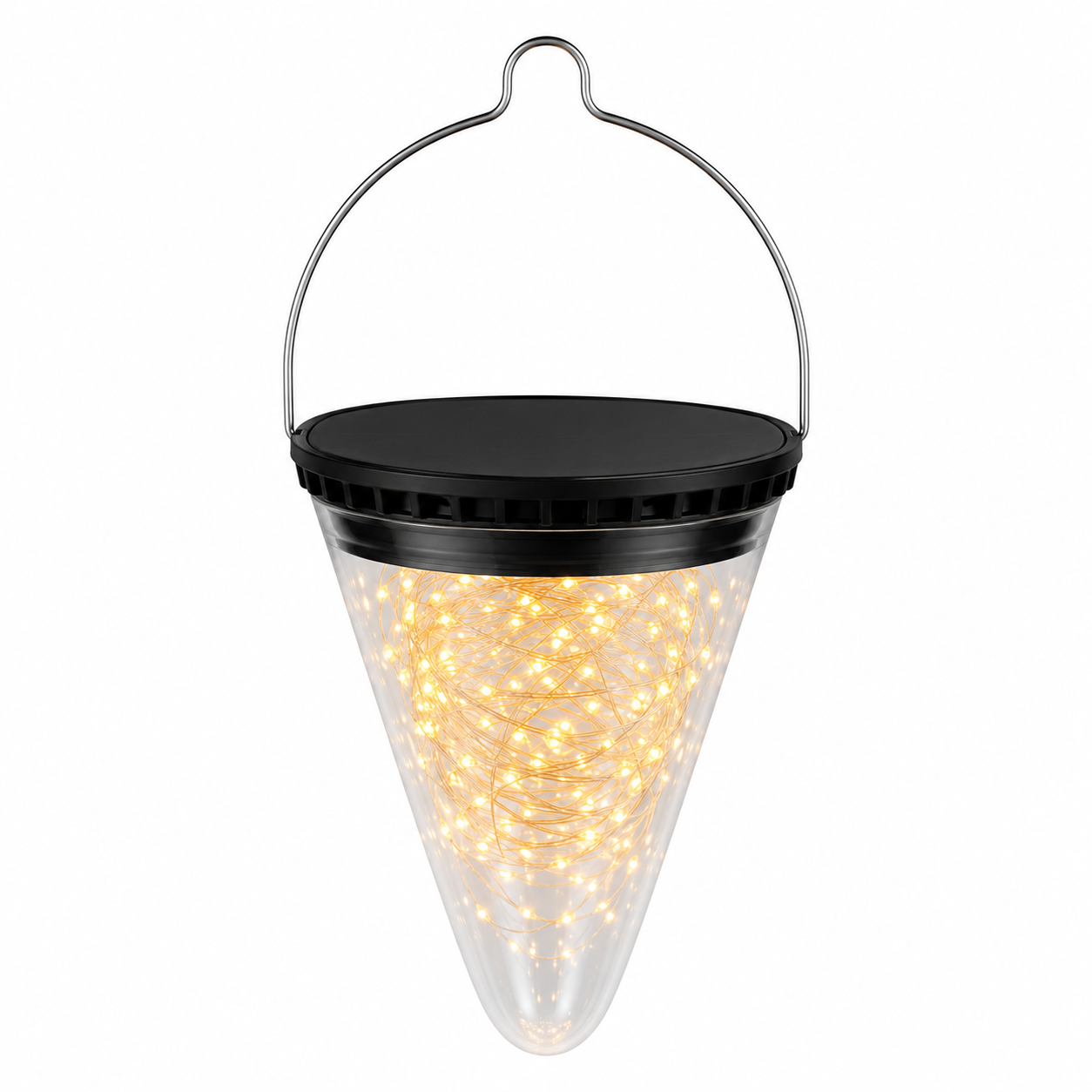 Starry Cone Hanging Solar Lantern (Warm White 3000K)
