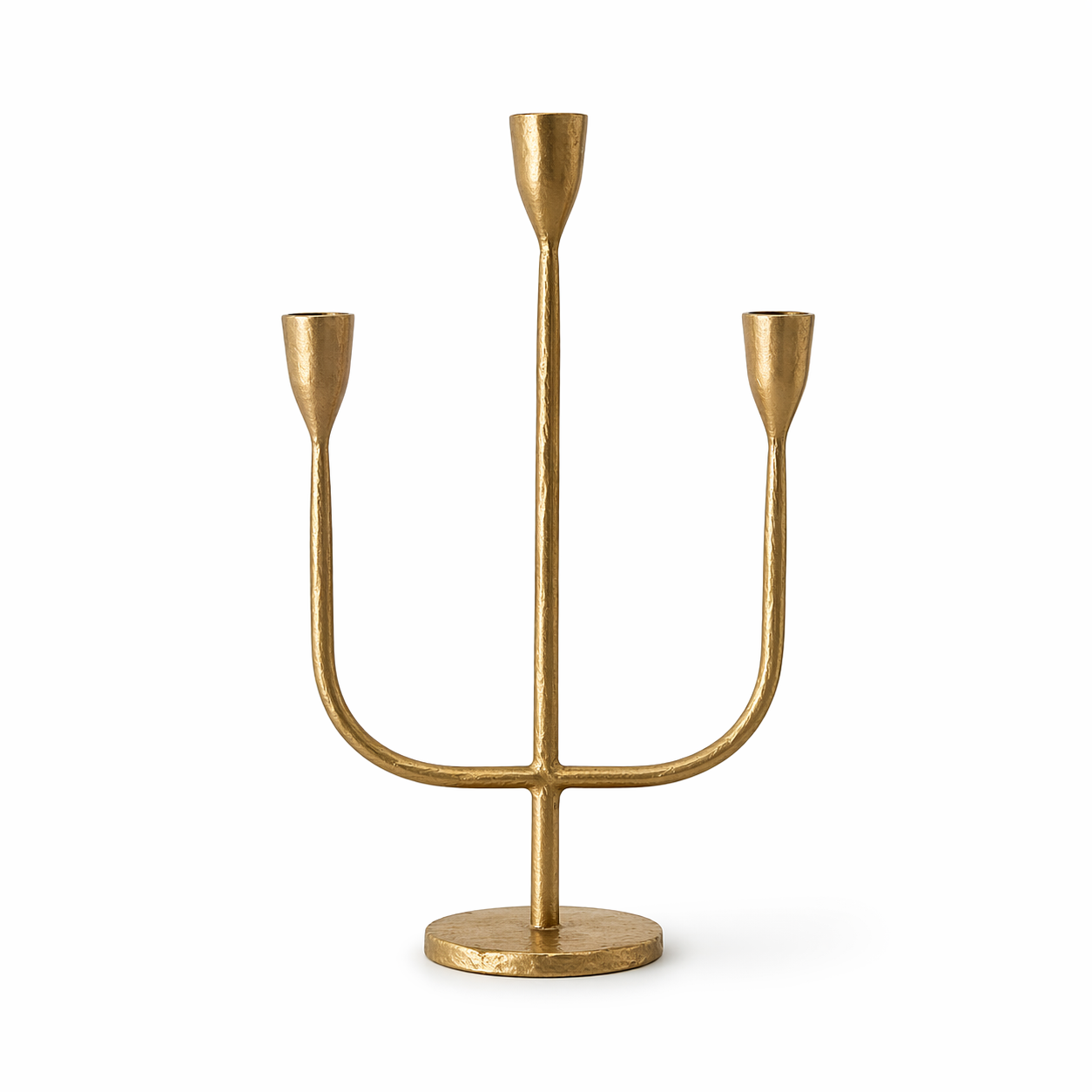 Antique Brass 3-Arm Candelabra Candle Holder