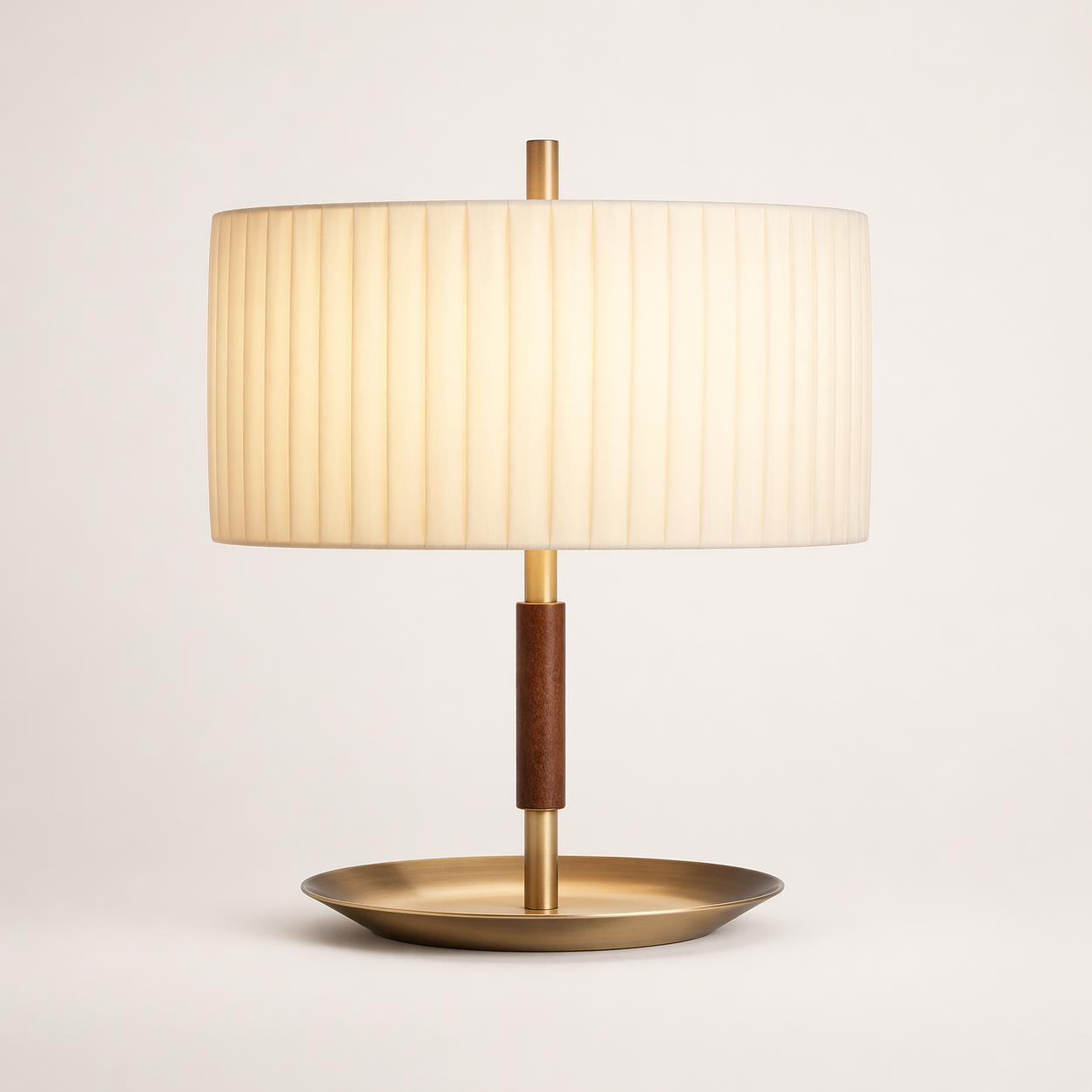 Pleated Shade Table Lamp-BlackBrass