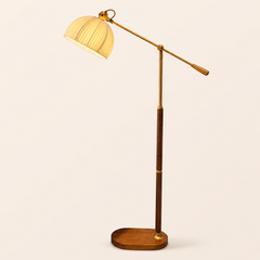 Brassline Reading Floor Lamp with Pleated Shade (E26) | Atelier