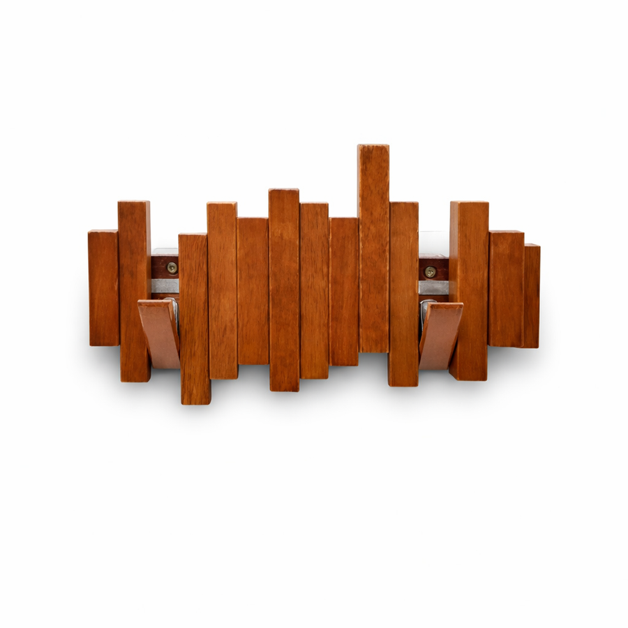 Piano-Key Wall Coat Rack (8 Flip Hooks)