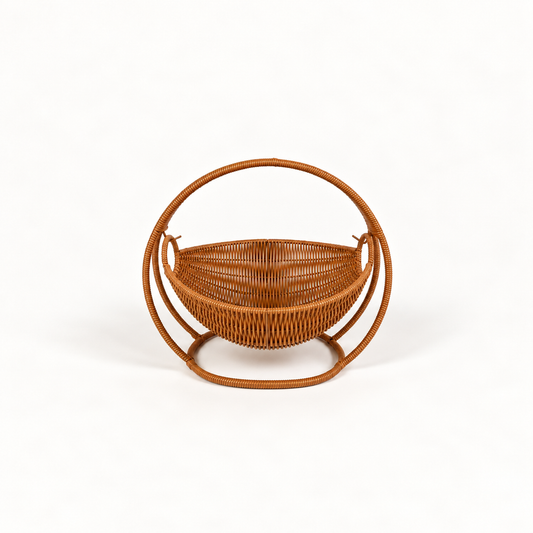 Arc Rocker Produce Basket-Wicker-Look Countertop Fruit Holder