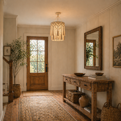 Hand-Knotted Macrame Shade for Warm, Boho Glow-Instant Texture