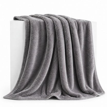 Luxe Microplush Flannel Fleece Blanket-Queen