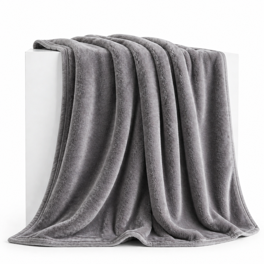 Luxe Microplush Flannel Fleece Blanket-Queen