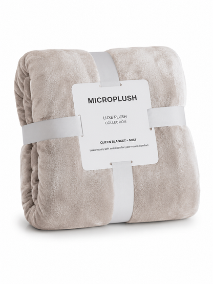 Luxe Microplush Flannel Fleece Blanket-Queen