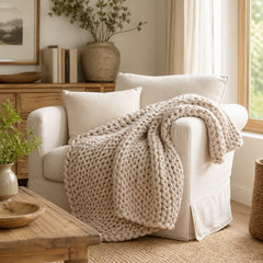Heavyweight Chunky Knit Throw Blanket-50in x 60in