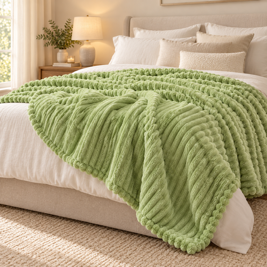 Ribbed Microplush Throw Blanket-59in x 79in
