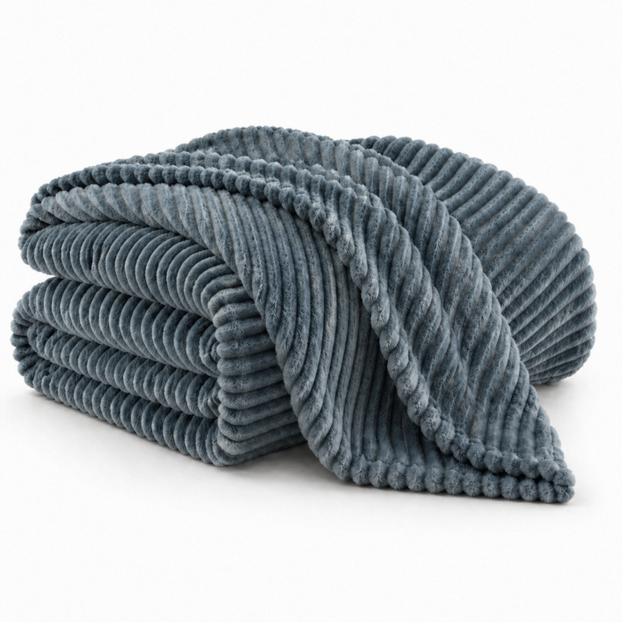 Ribbed Microplush Throw Blanket-59in x 79in