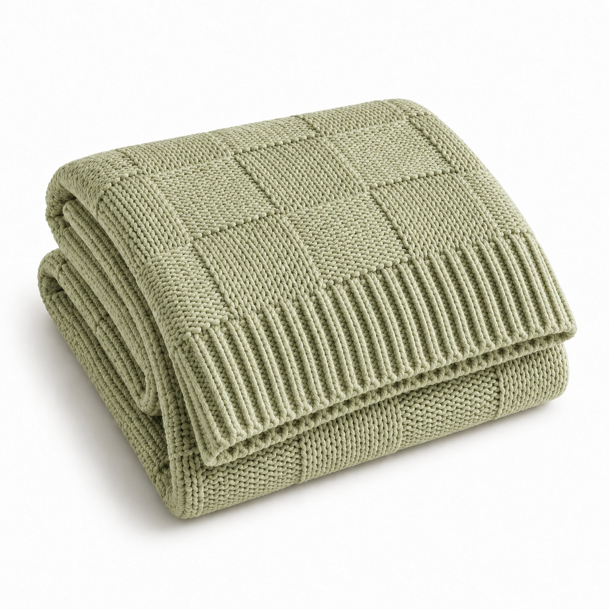 Check Knit Throw Blanket-Textured Grid Weave, 51in x 63in