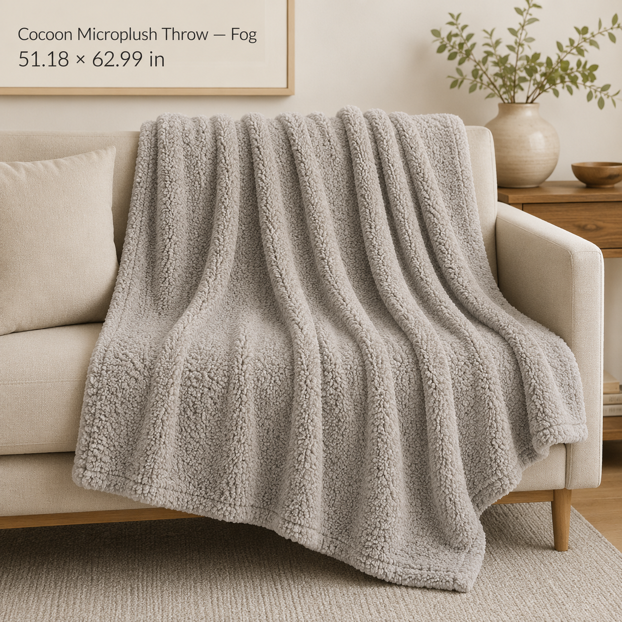 Cocoon Microplush Throw Blanket-51in x 63in