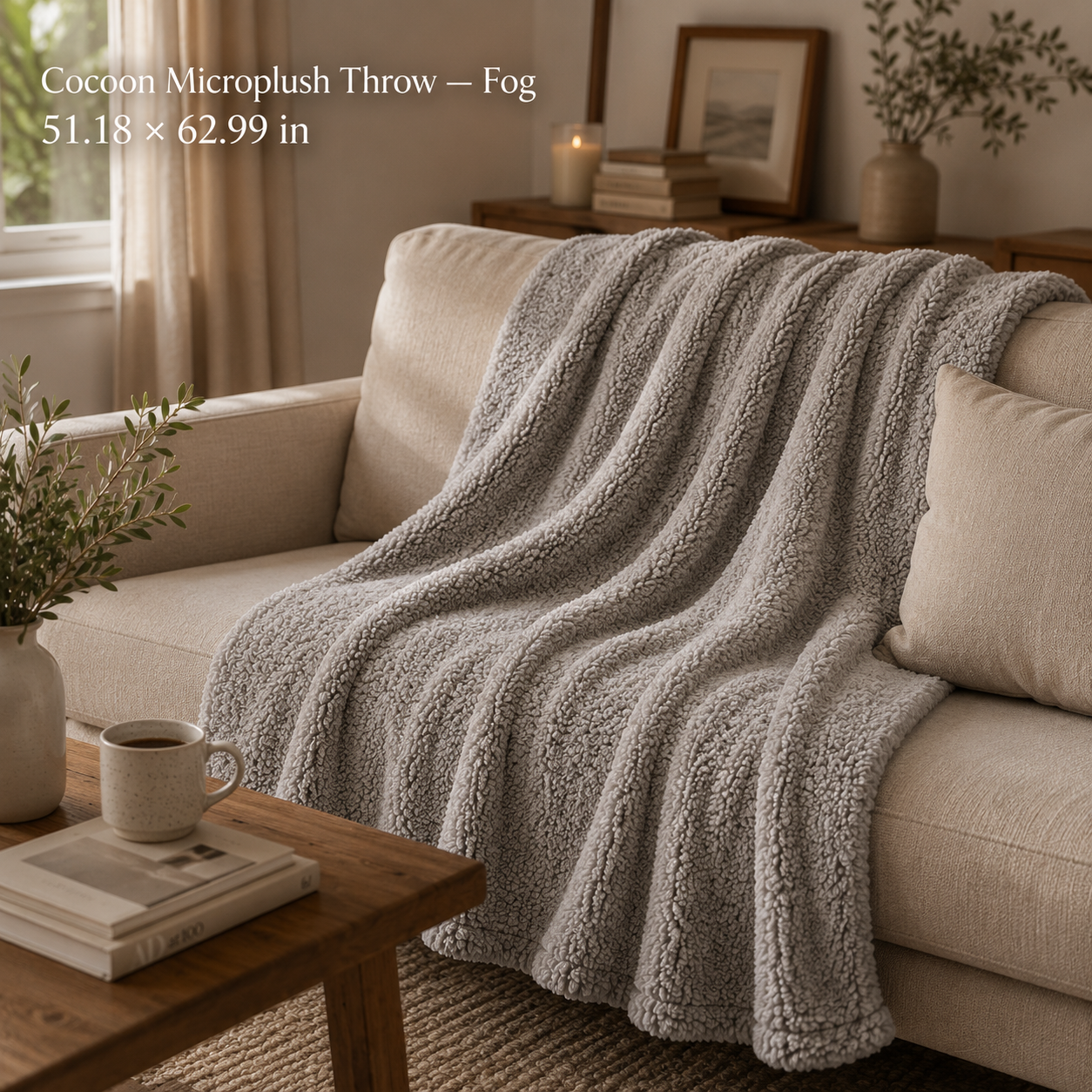 Cocoon Microplush Throw Blanket-51in x 63in
