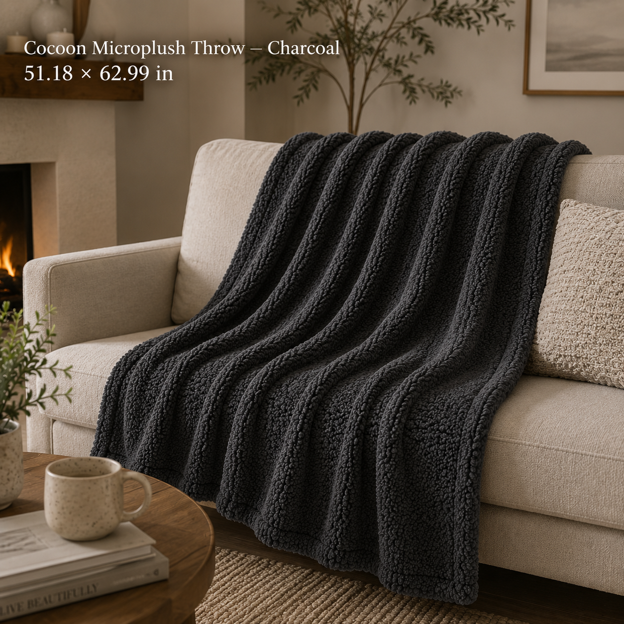 Cocoon Microplush Throw Blanket-51in x 63in