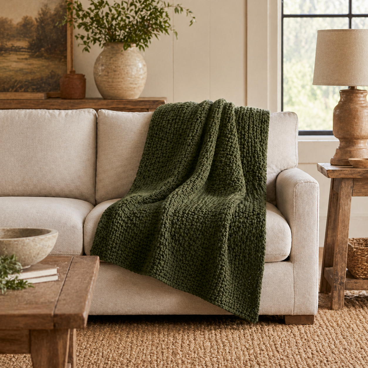Pebble-Knit Throw Blanket (51in x 63in)