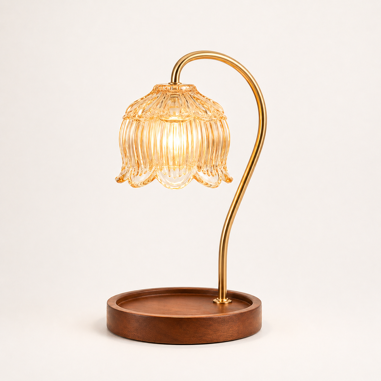 Amber Glass Candle Warmer with Timer & Dimming