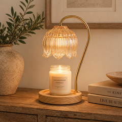 Amber Glass Candle Warmer with Timer & Dimming
