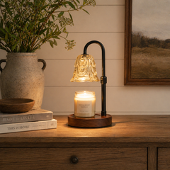 Adjustable-Height Petal Glass Candle Warmer with Timer & Dimming