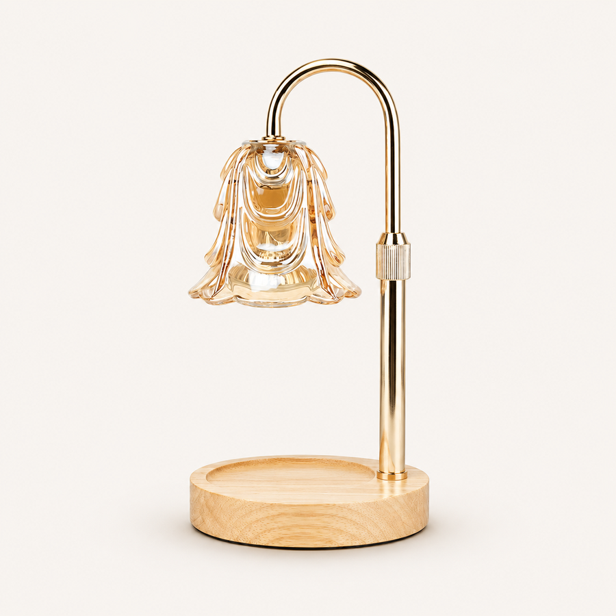 Adjustable-Height Petal Glass Candle Warmer with Timer & Dimming