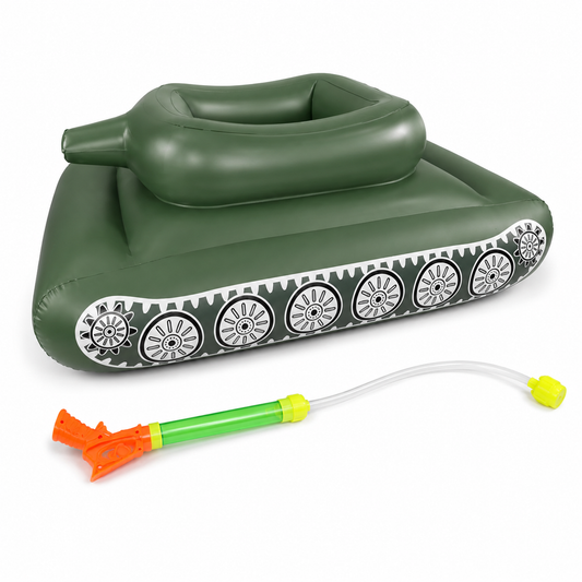160cm Inflatable Tank Pool Float with Continuous-Fill Water Blaster