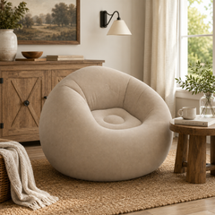Mocha Inflatable Lounge Chair for Relaxed Indoor & Outdoor Seating