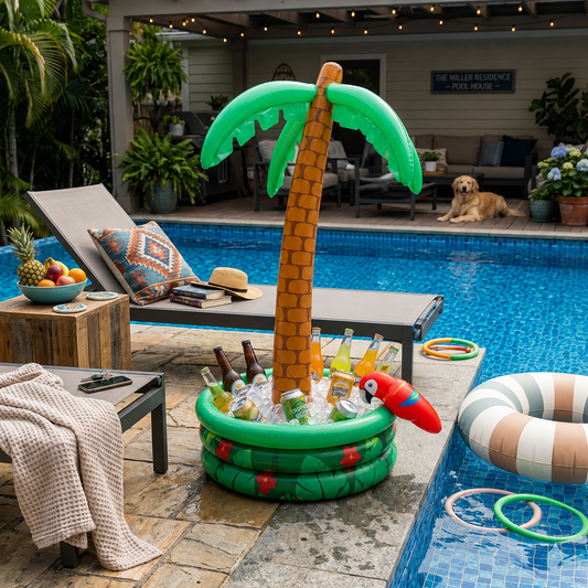 1.8M Inflatable Palm Tree Ice Cooler for Poolside & Party Drinks