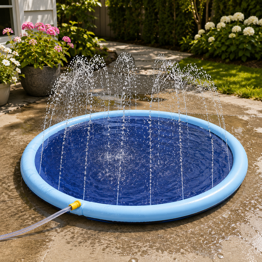 Round PVC Sprinkler Splash Pad for Backyard Water Play