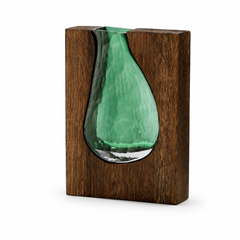 Wood & Glass Propagation Vase for Cuttings & Single Stems