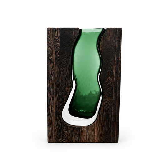 Wood & Glass Propagation Vase for Cuttings & Single Stems