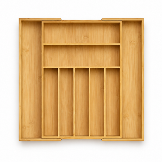 Rowan Expandable Bamboo Utensil Drawer Organizer