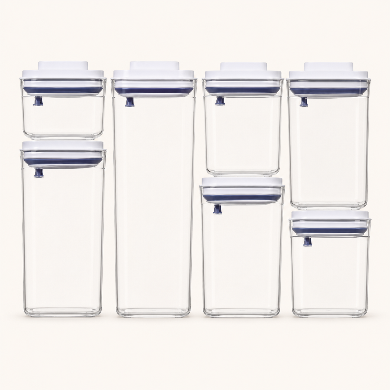 One-Touch Airtight Pantry Container Set (5-Piece  7-Piece)