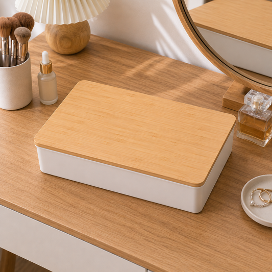 Bamboo Lid Organizer Box (Grid & Deep Options)