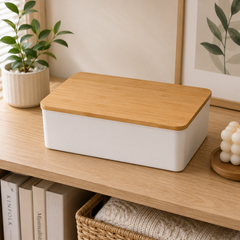 Bamboo Lid Organizer Box (Grid & Deep Options)