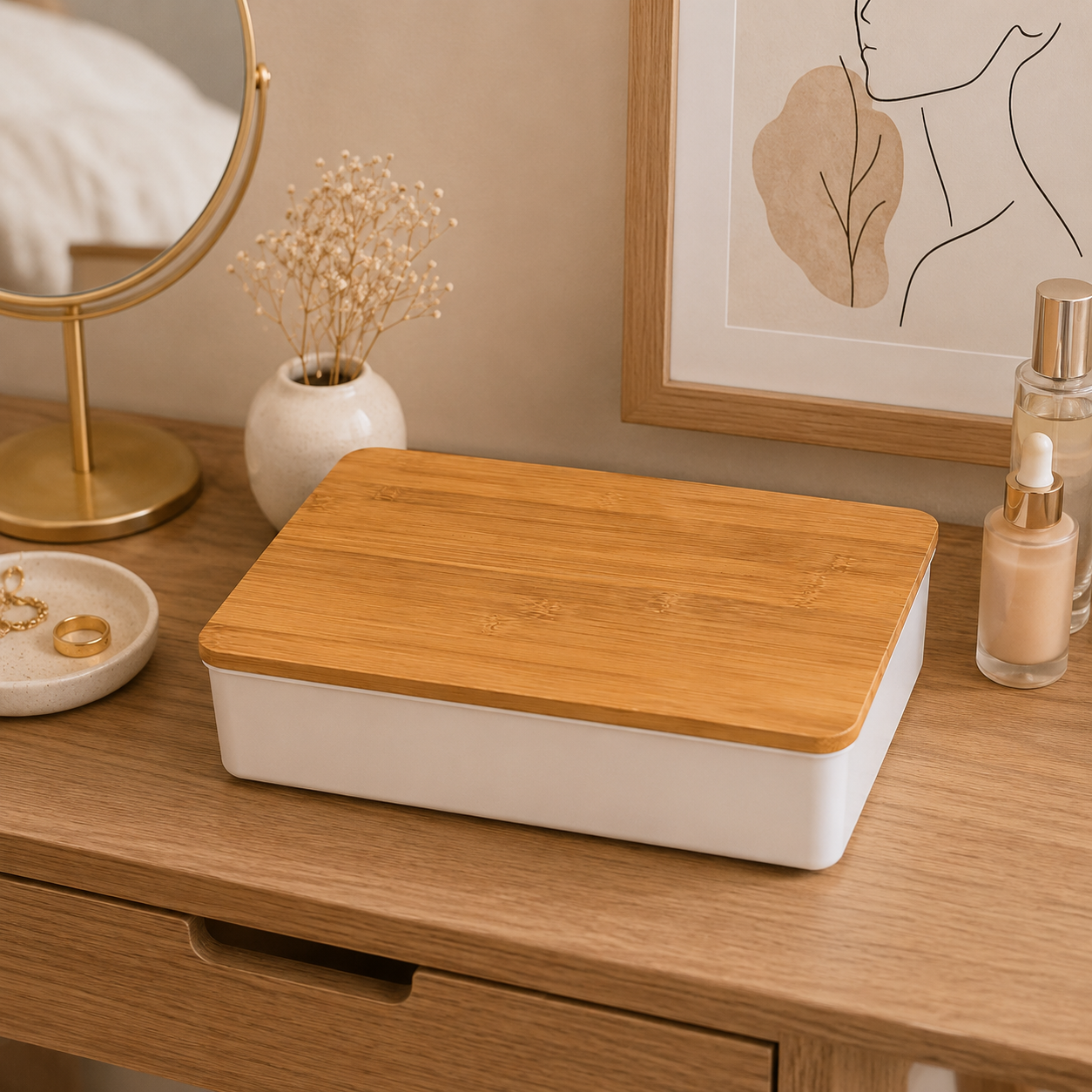Bamboo Lid Organizer Box (Grid & Deep Options)