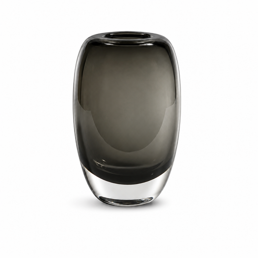 Atelier Smoke Oval Thick Glass Vase