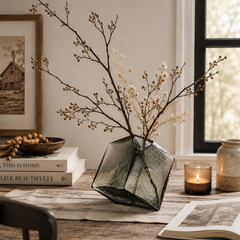 Atelier Smoke Faceted Thick Glass Vase