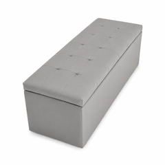 Faux Leather Storage Ottoman Bench