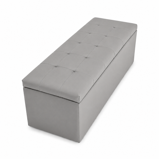 Faux Leather Storage Ottoman Bench