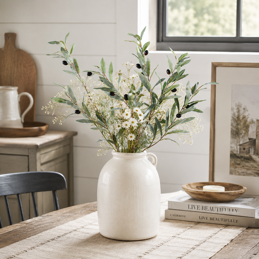 Faux Olive Branch Stem (37.4in, 4-Fork)