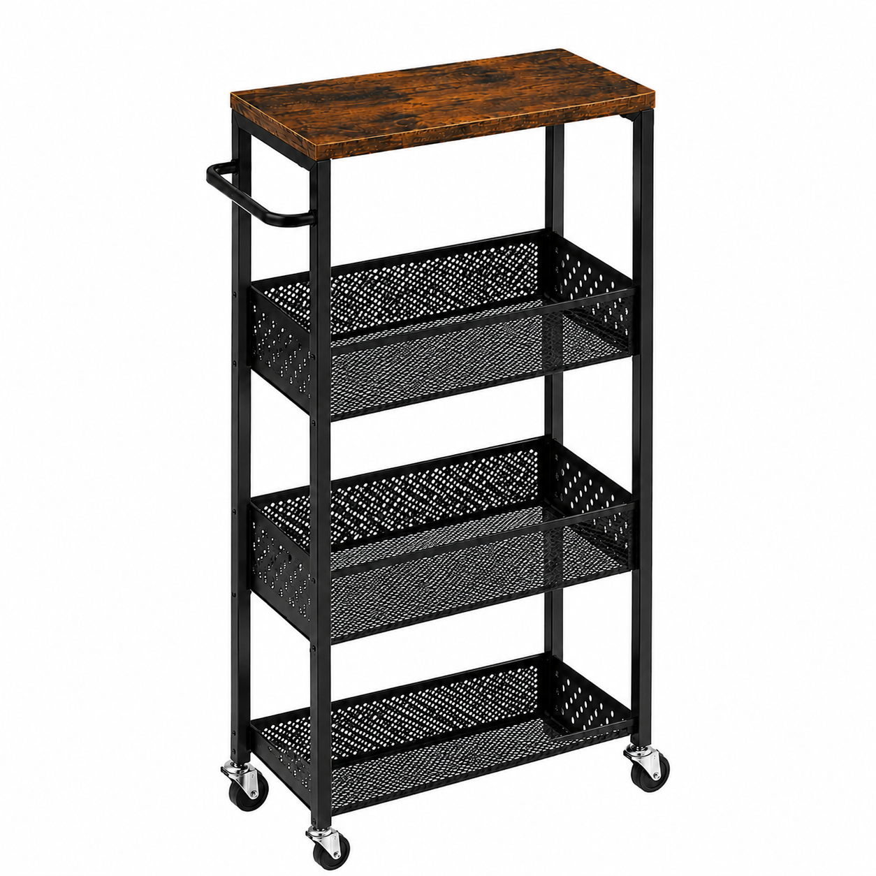 3-Tier Slim Rolling Storage Cart for Narrow Spaces