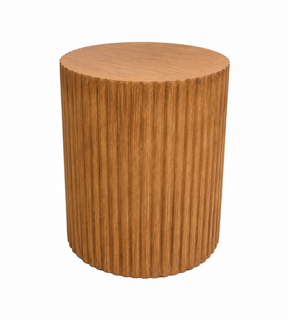 Ribbed Cylindrical End Table