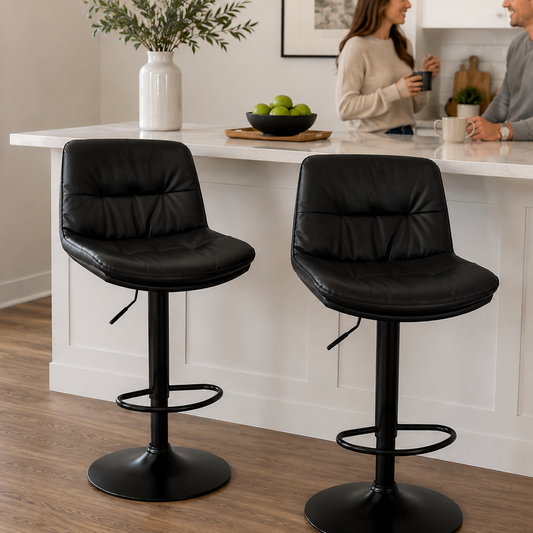Elevating bar stool- Black (Set of 2)