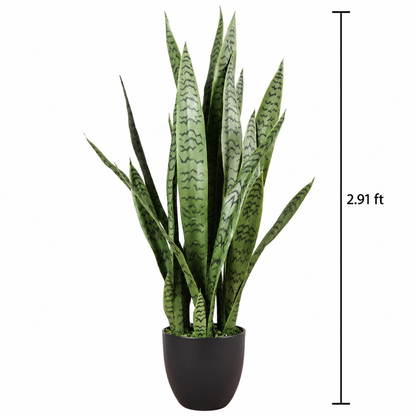 Faux Dark Green Snake Plant (2.92 ft H)