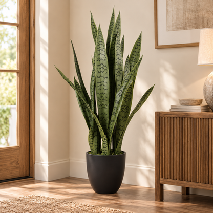 Faux Dark Green Snake Plant (2.92 ft H)